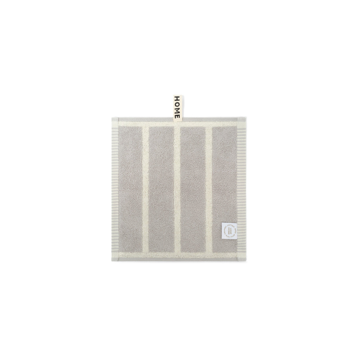 LOOP HOME face towel - butter/stone - bold stripe — view 2
