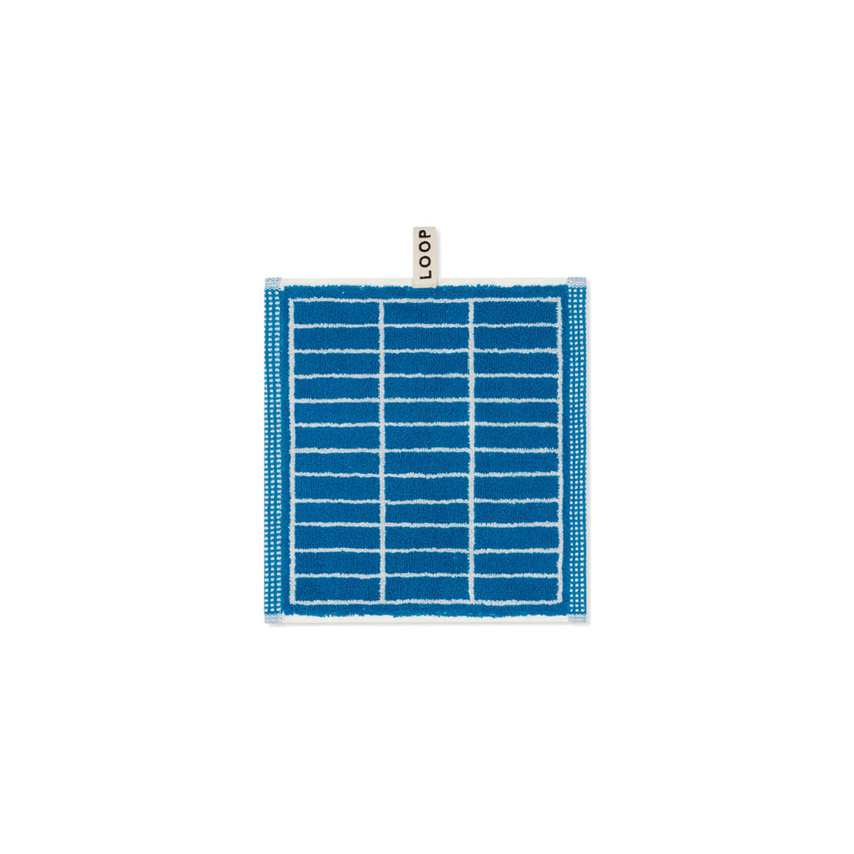 LOOP HOME face towel - cobalt/ivory - tile