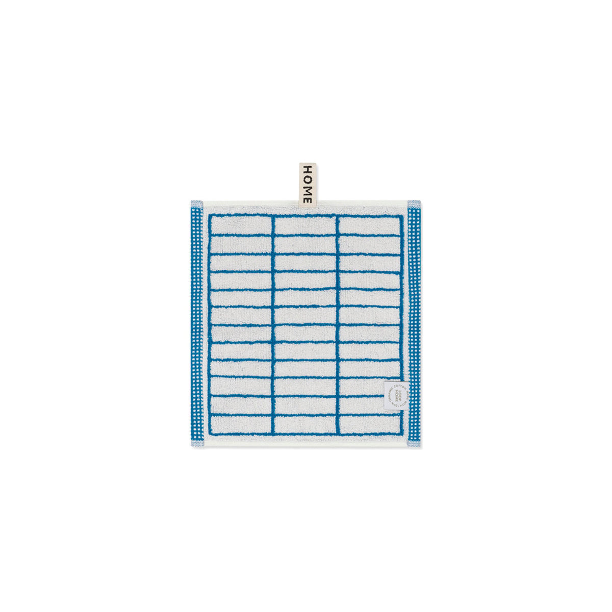 LOOP HOME face towel - cobalt/ivory - tile — view 2