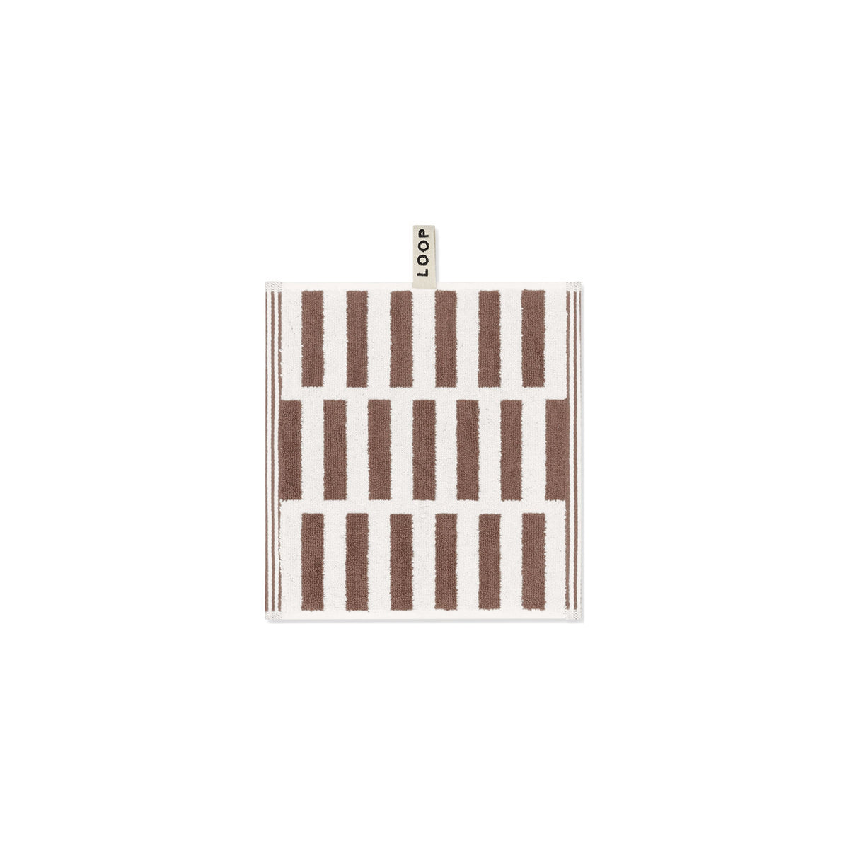 LOOP HOME face towel - coffee/ivory - stack