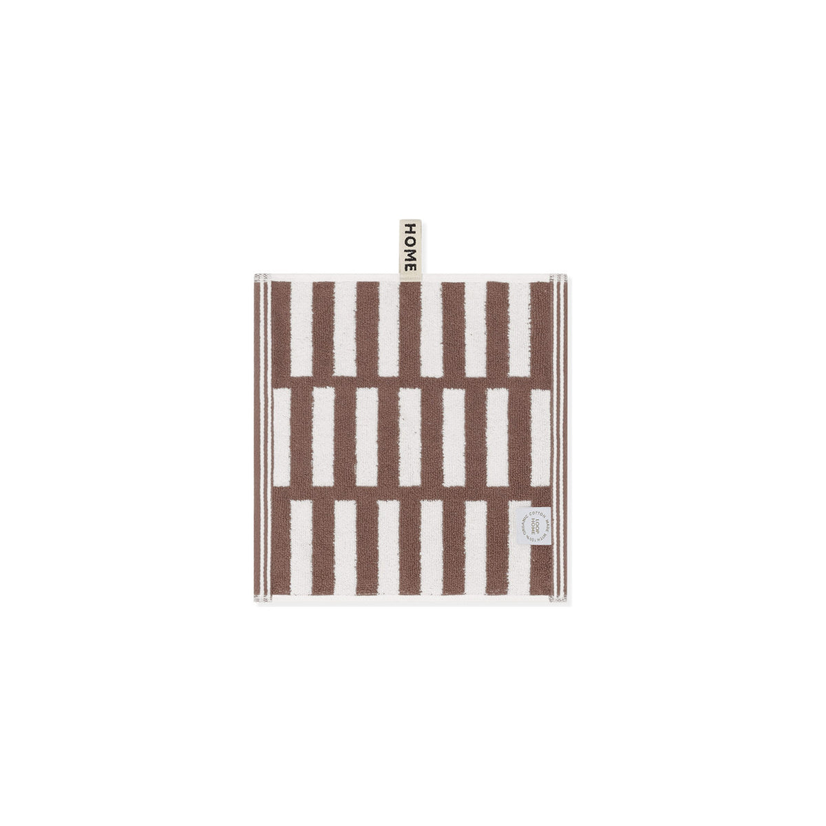 LOOP HOME face towel - coffee/ivory - stack — view 2