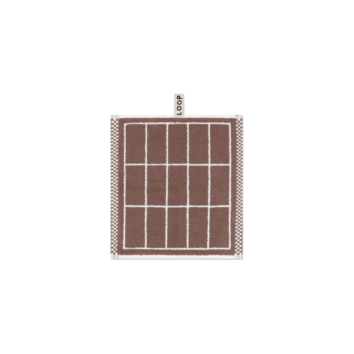 LOOP HOME face towel - coffee/ivory - tile