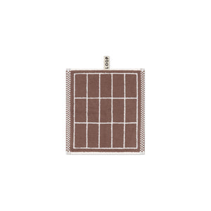 LOOP HOME face towel - coffee/ivory - tile