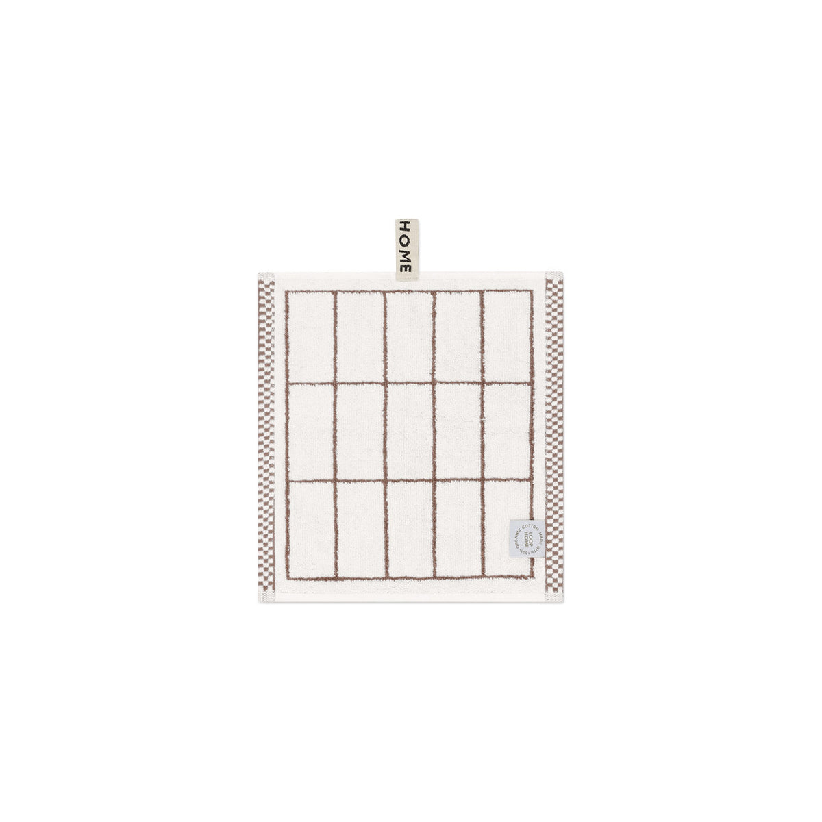 LOOP HOME face towel - coffee/ivory - tile — view 2
