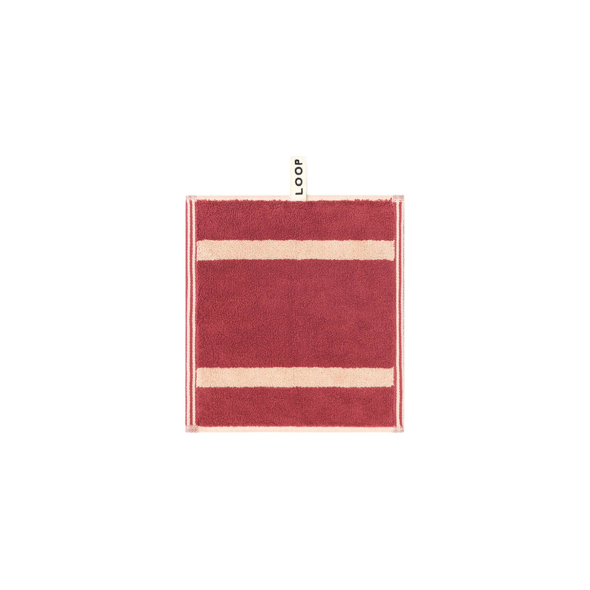 LOOP HOME face towel - ruby/almond blush - pinstripe