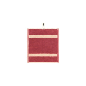 LOOP HOME face towel - ruby/almond blush - pinstripe