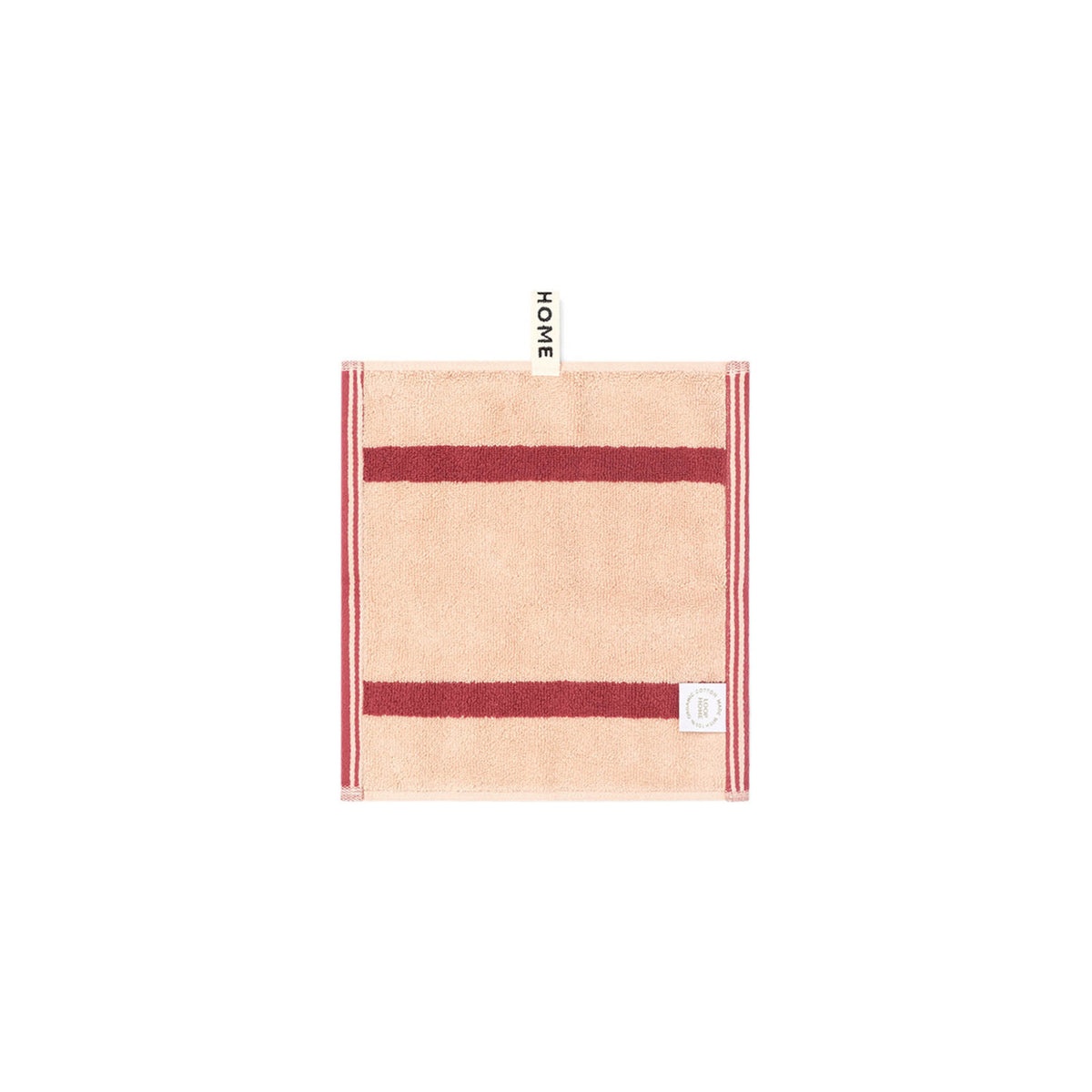 LOOP HOME face towel - ruby/almond blush - pinstripe — view 2