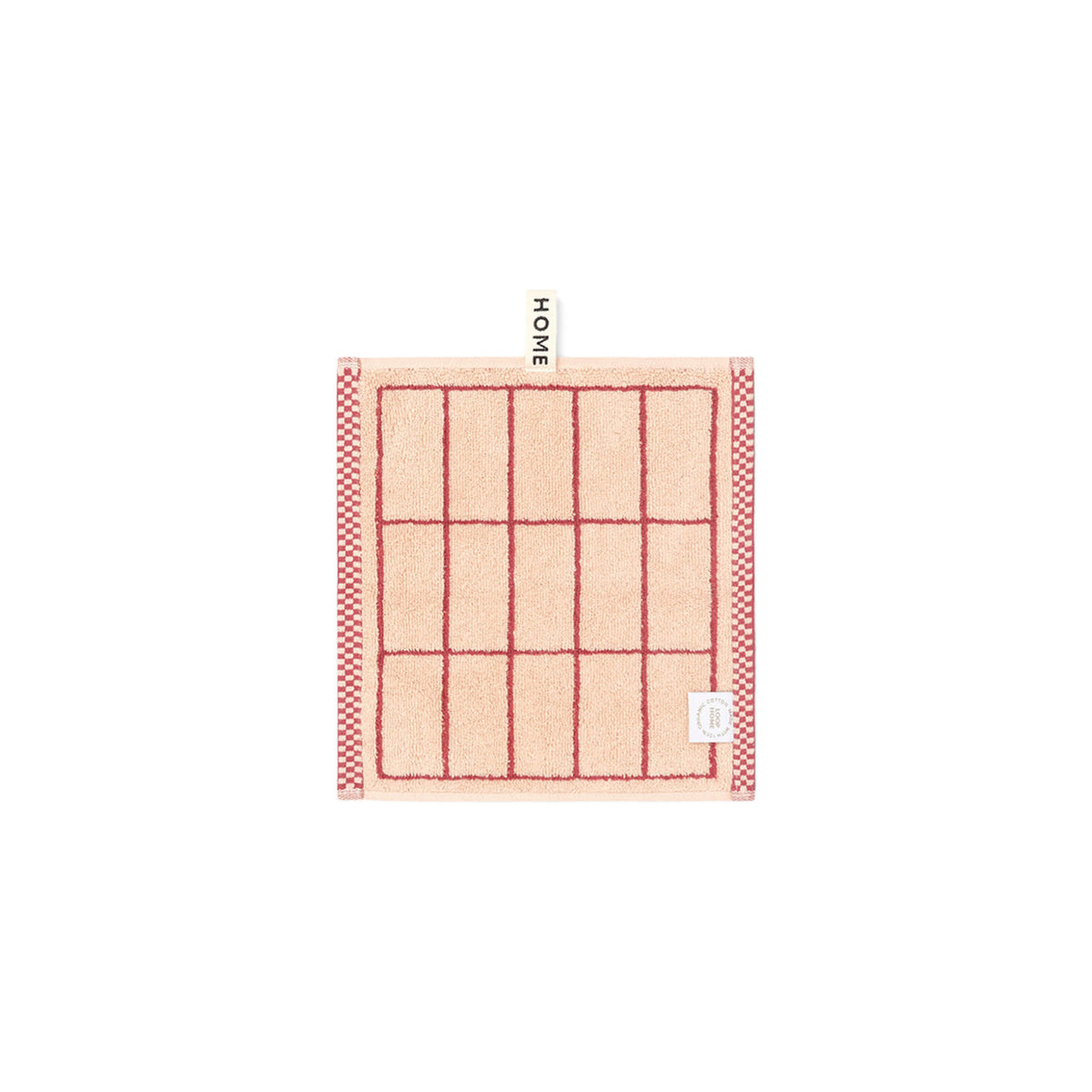 LOOP HOME face towel - ruby/almond blush - tile — view 2