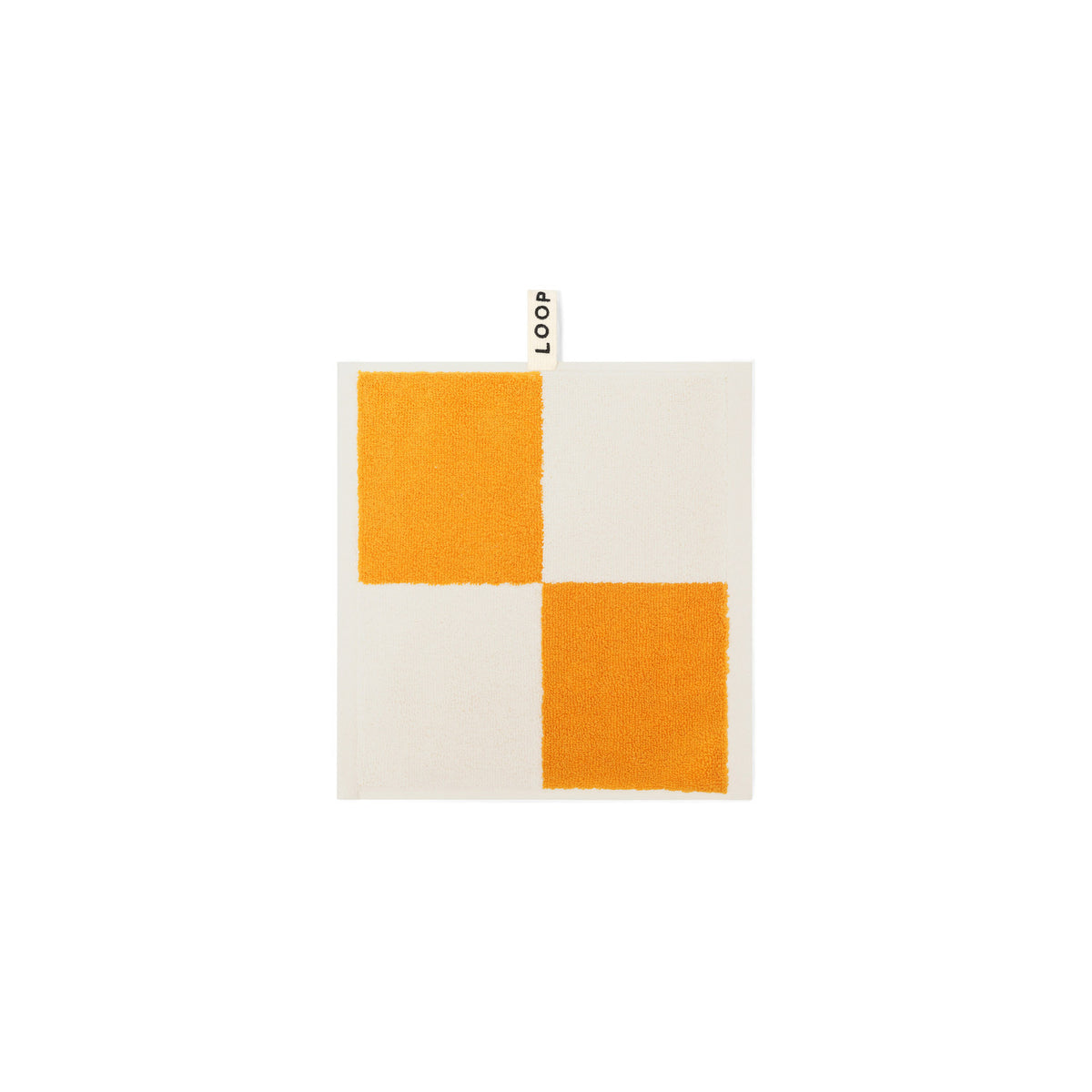 LOOP HOME face towel - saffron/ivory - block