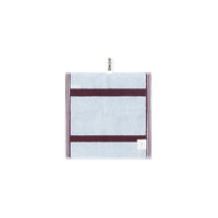 LOOP HOME face towel - sky/carmine - pinstripe — view 2