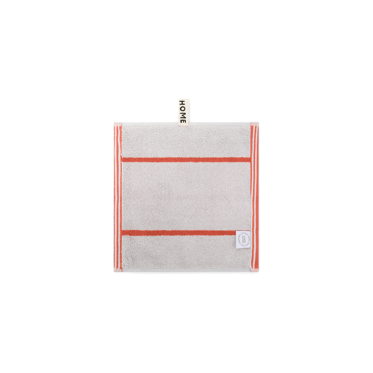LOOP HOME face towel - terracotta/stone - pinstripe — view 2