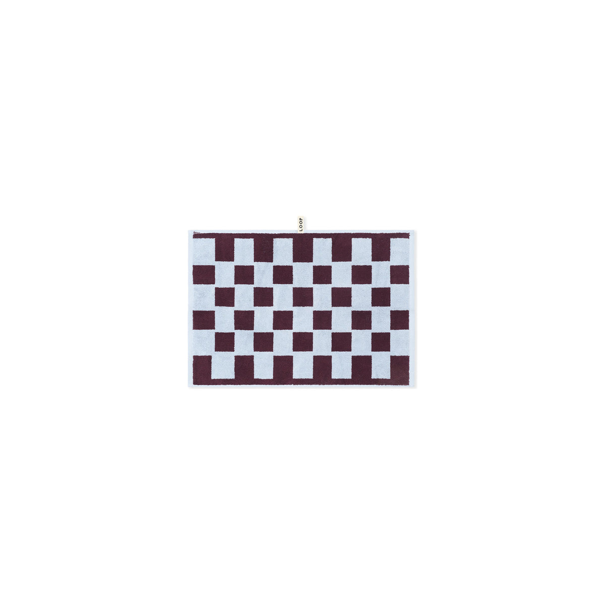 LOOP HOME hand towel - sky/carmine - brick — view 2
