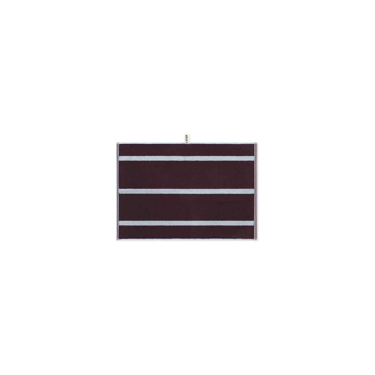 LOOP HOME hand towel - sky/carmine - pinstripe — view 2