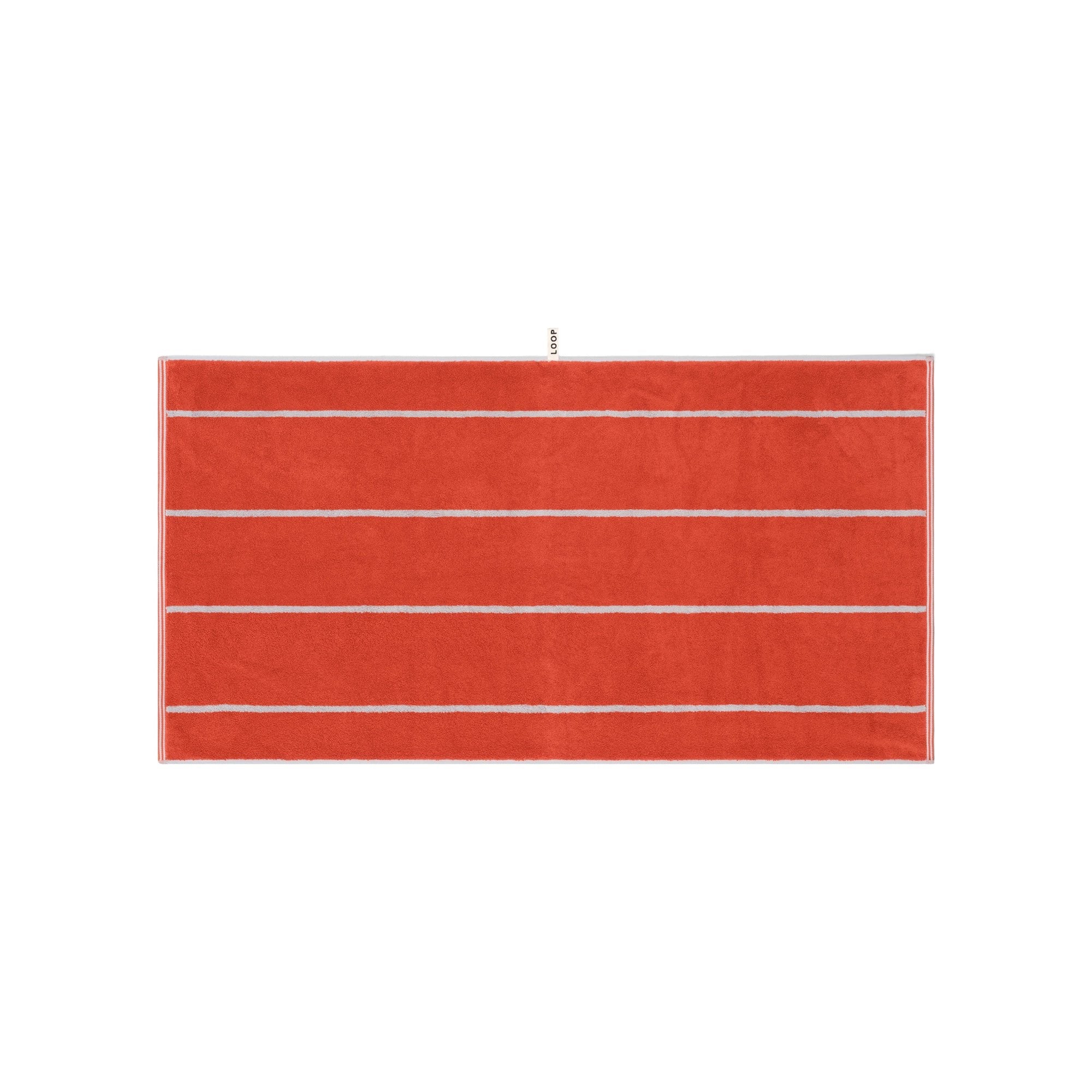 LOOP HOME bath towel - terracotta/stone - pinstripe — view 2