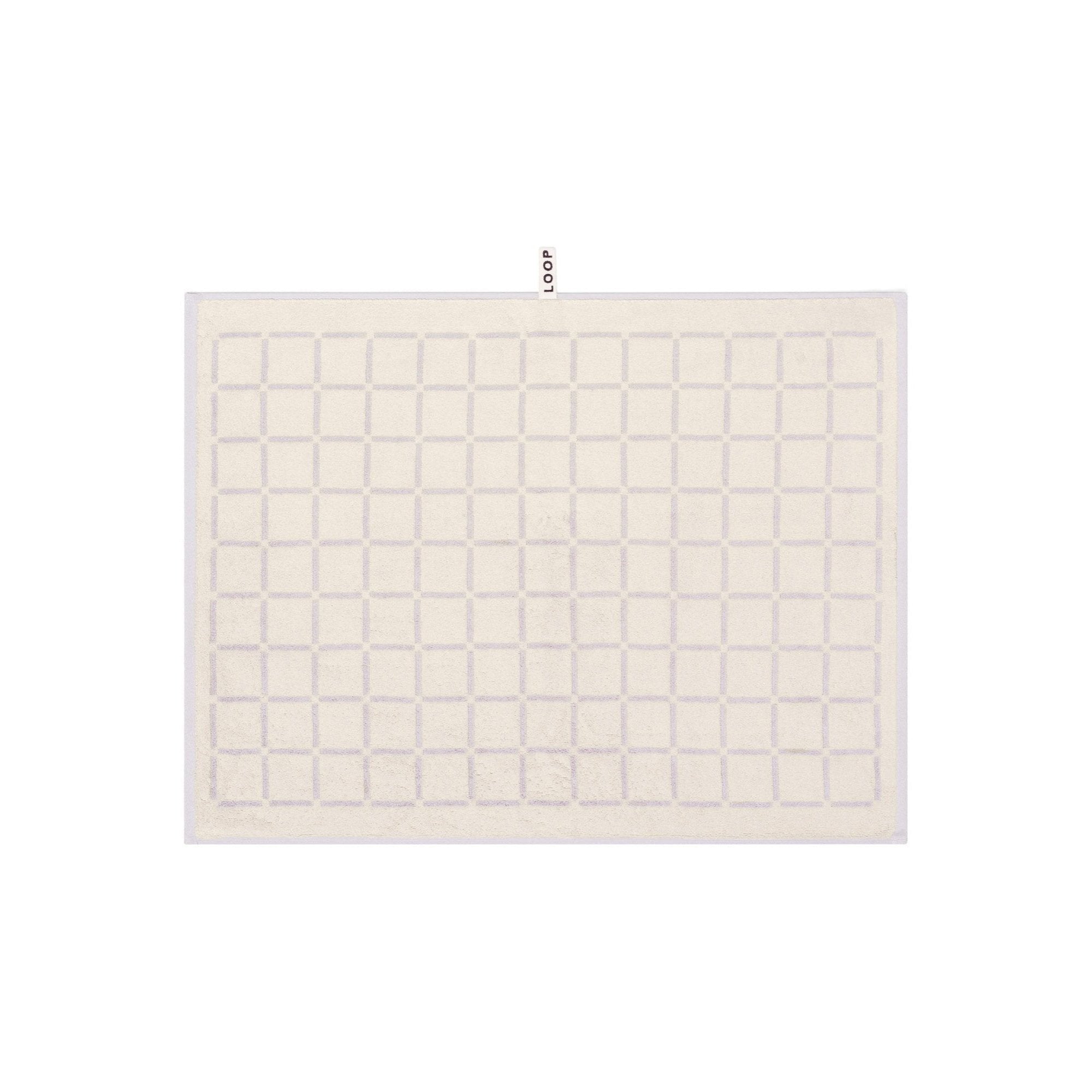 LOOP HOME bath mat - butter/stone - grid — view 2