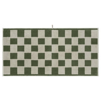 LOOP HOME forest and sage bath towel folded showing brick pattern