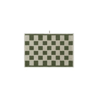 LOOP HOME forest and sage face towel showing brick pattern detail