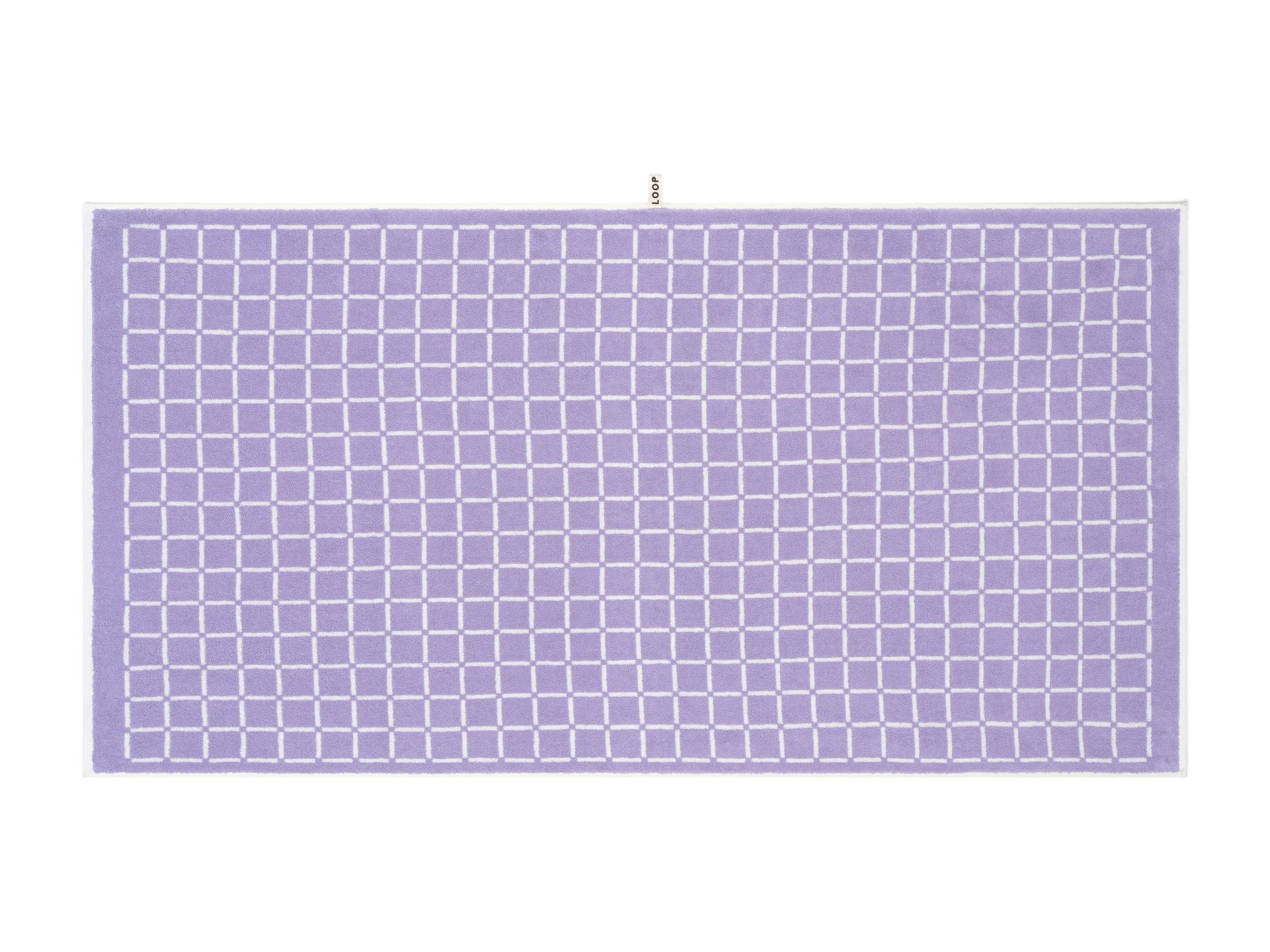 LOOP HOME bath sheet - lilac/ivory - grid — view 3