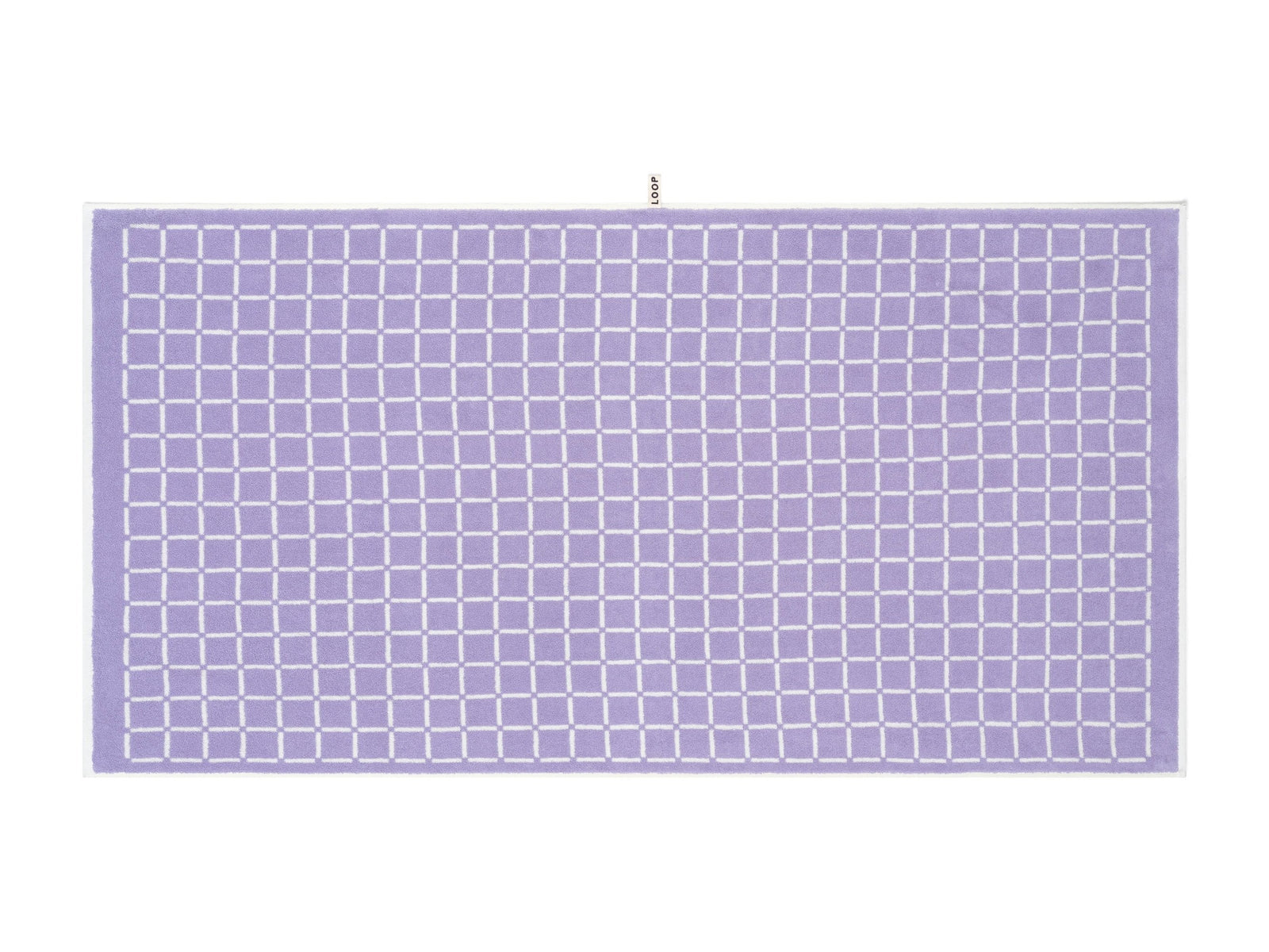 LOOP HOME bath sheet - lilac/ivory - grid — view 2