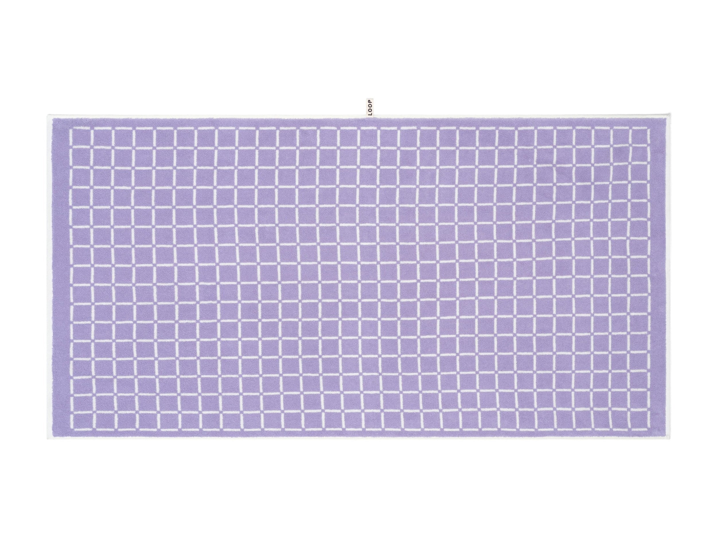 Lilac/Ivory Grid Bath Sheet — view 2