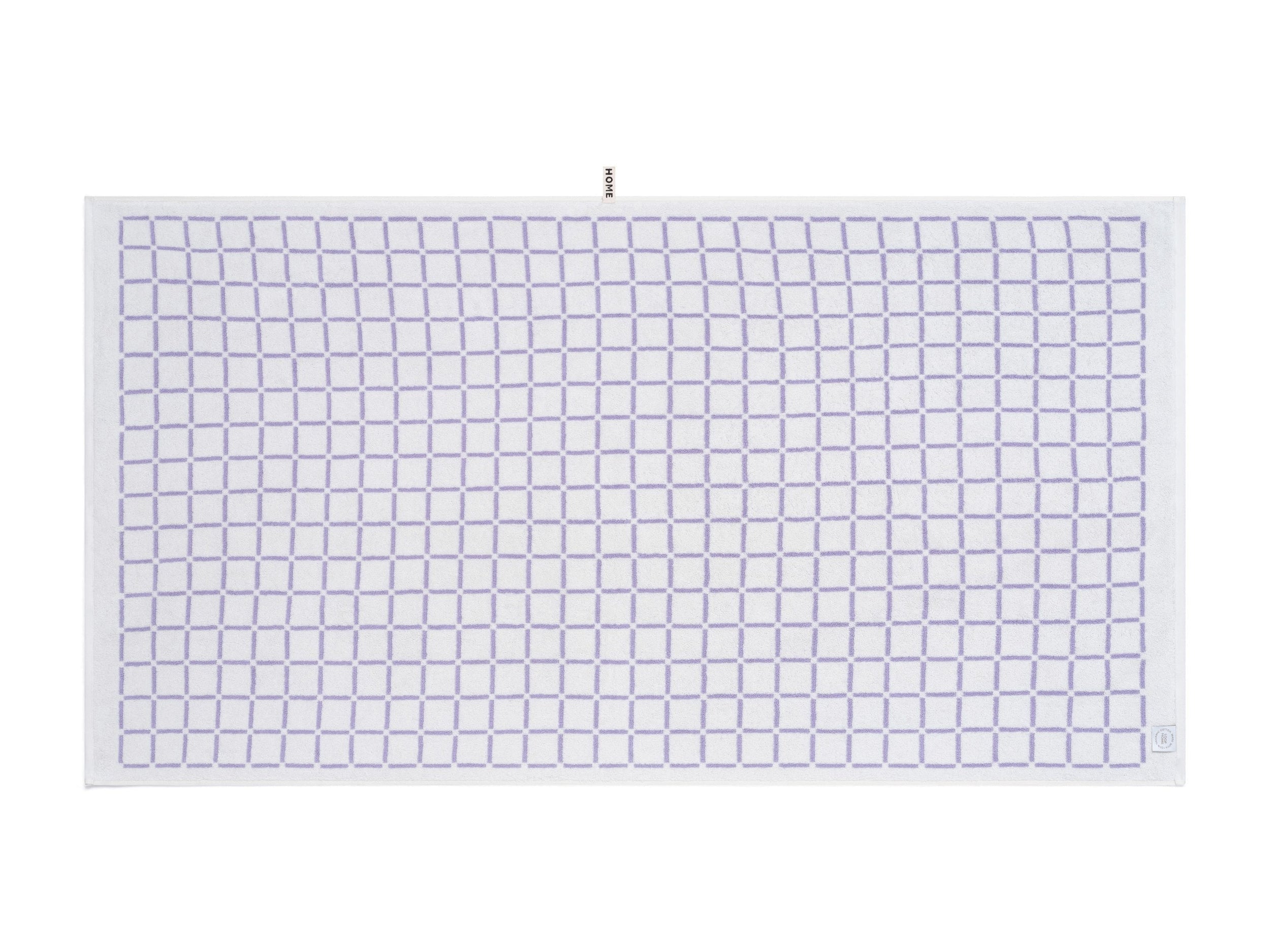 LOOP HOME bath sheet - lilac/ivory - grid — view 3