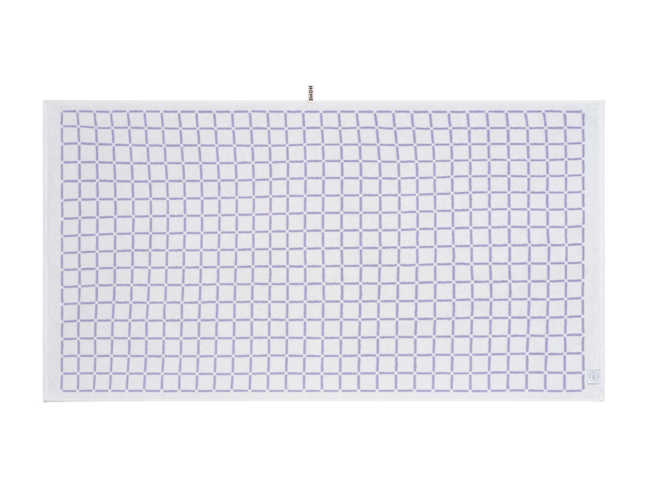 Lilac/Ivory Grid Bath Sheet — view 3