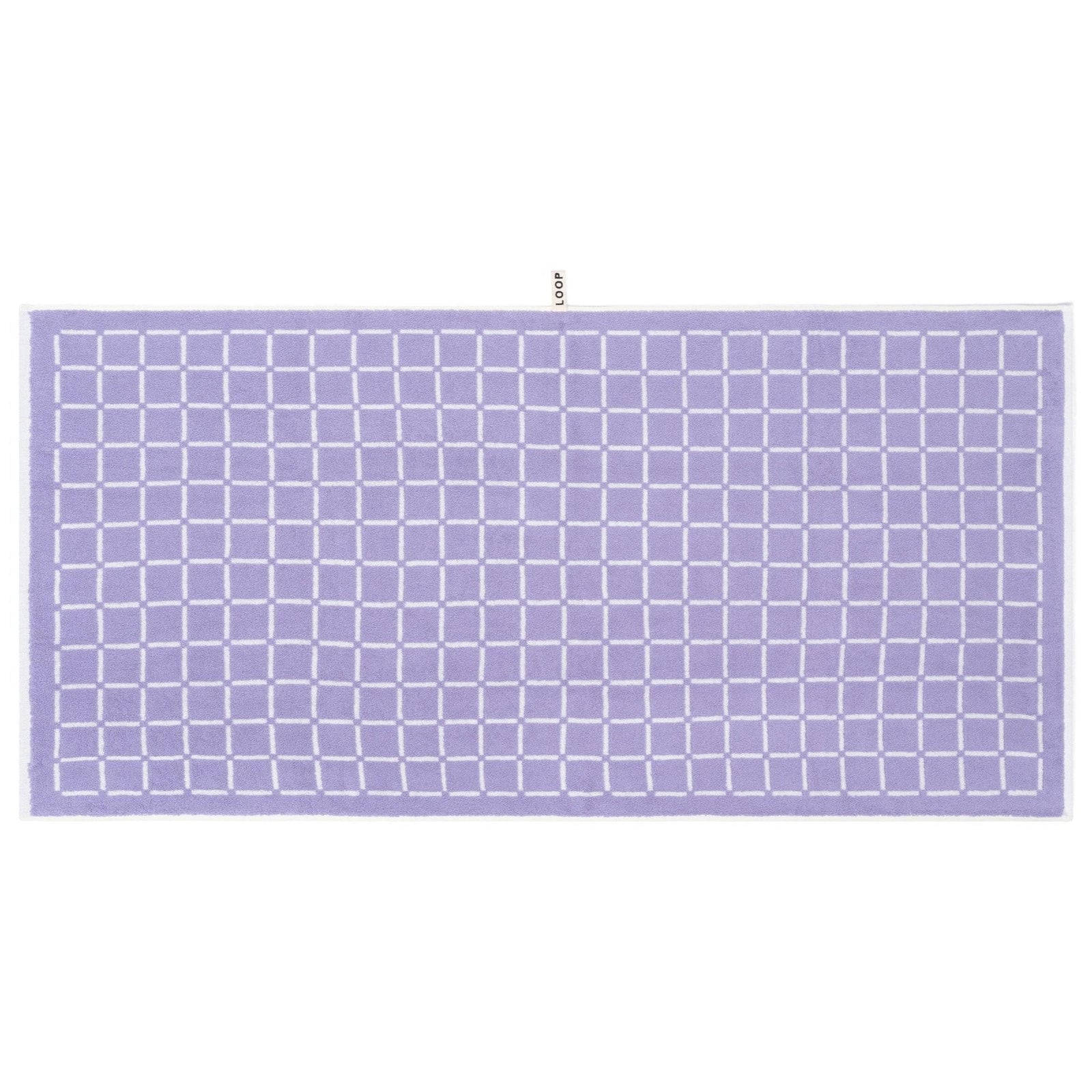 LOOP HOME bath towel - lilac/ivory - grid — view 2