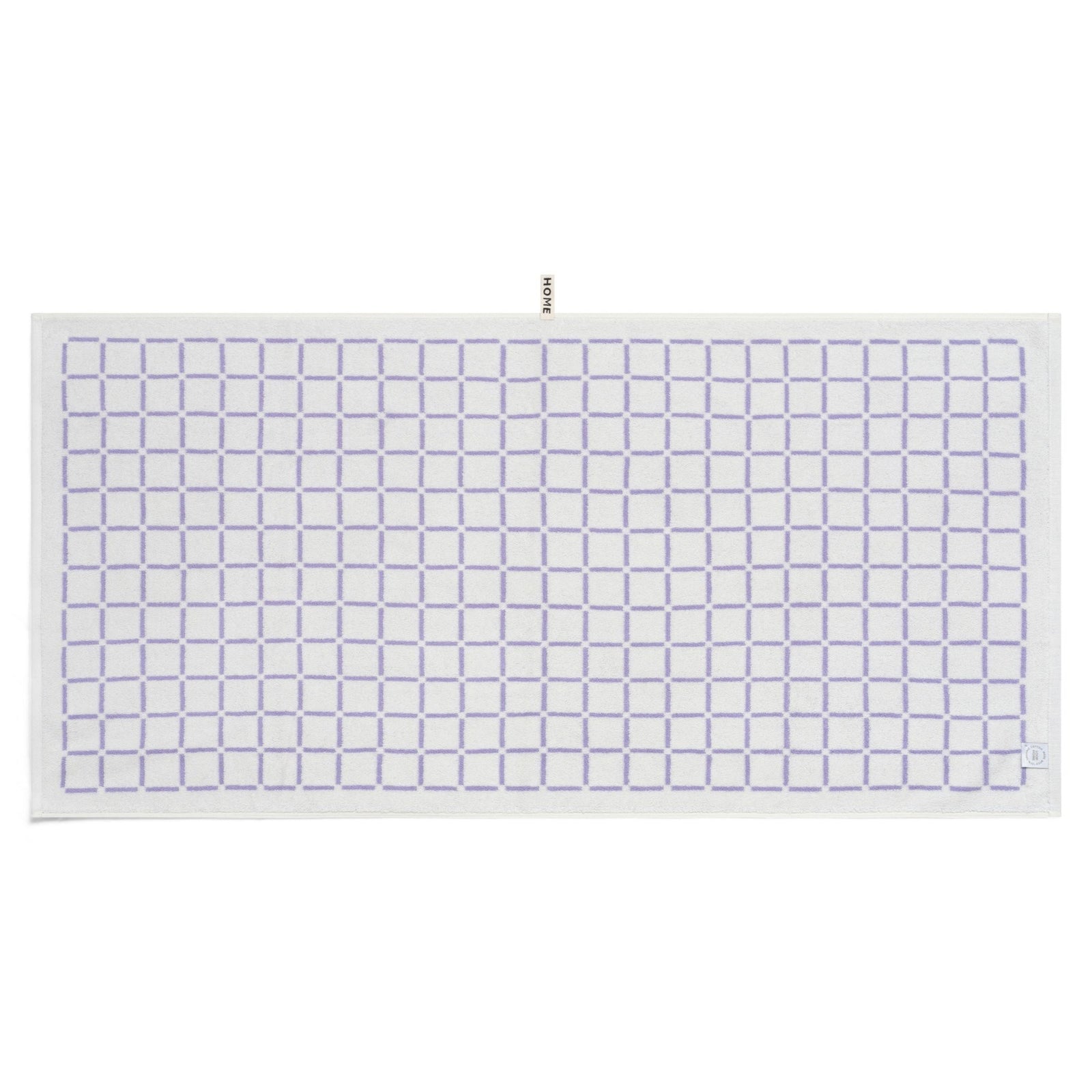 LOOP HOME lilac face towel folded showing striped design