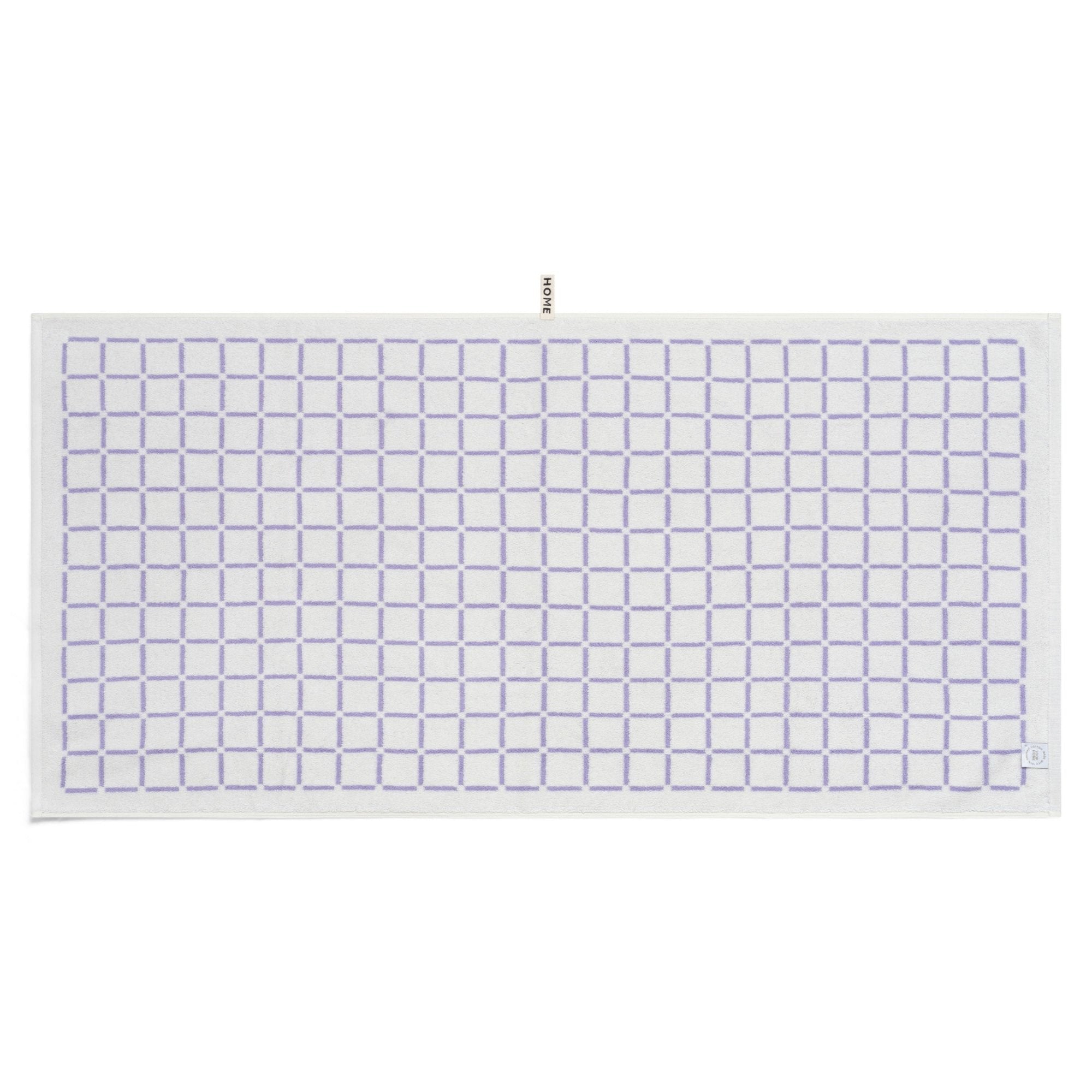 Lilac/Ivory Grid Bath Towel — view 3
