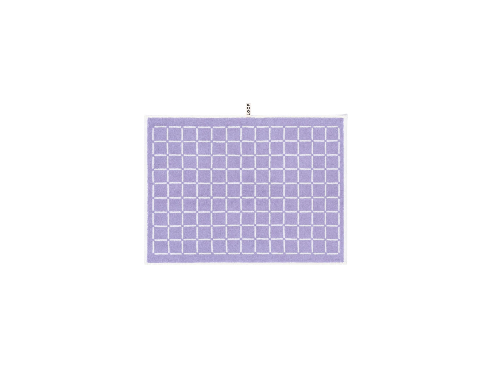 LOOP HOME bath mat - lilac/ivory - grid — view 2