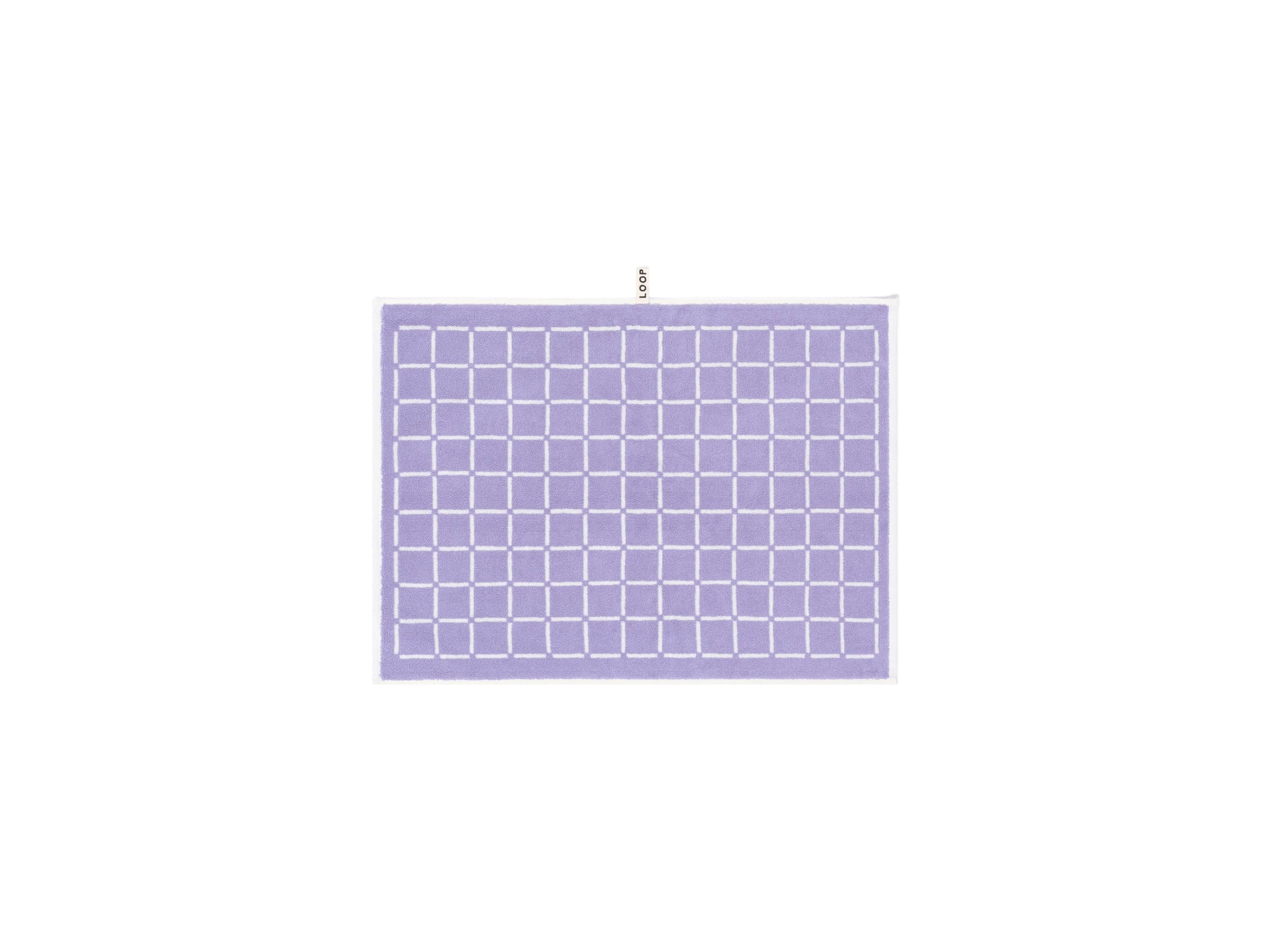 LOOP HOME bath mat - lilac/ivory - grid — view 2