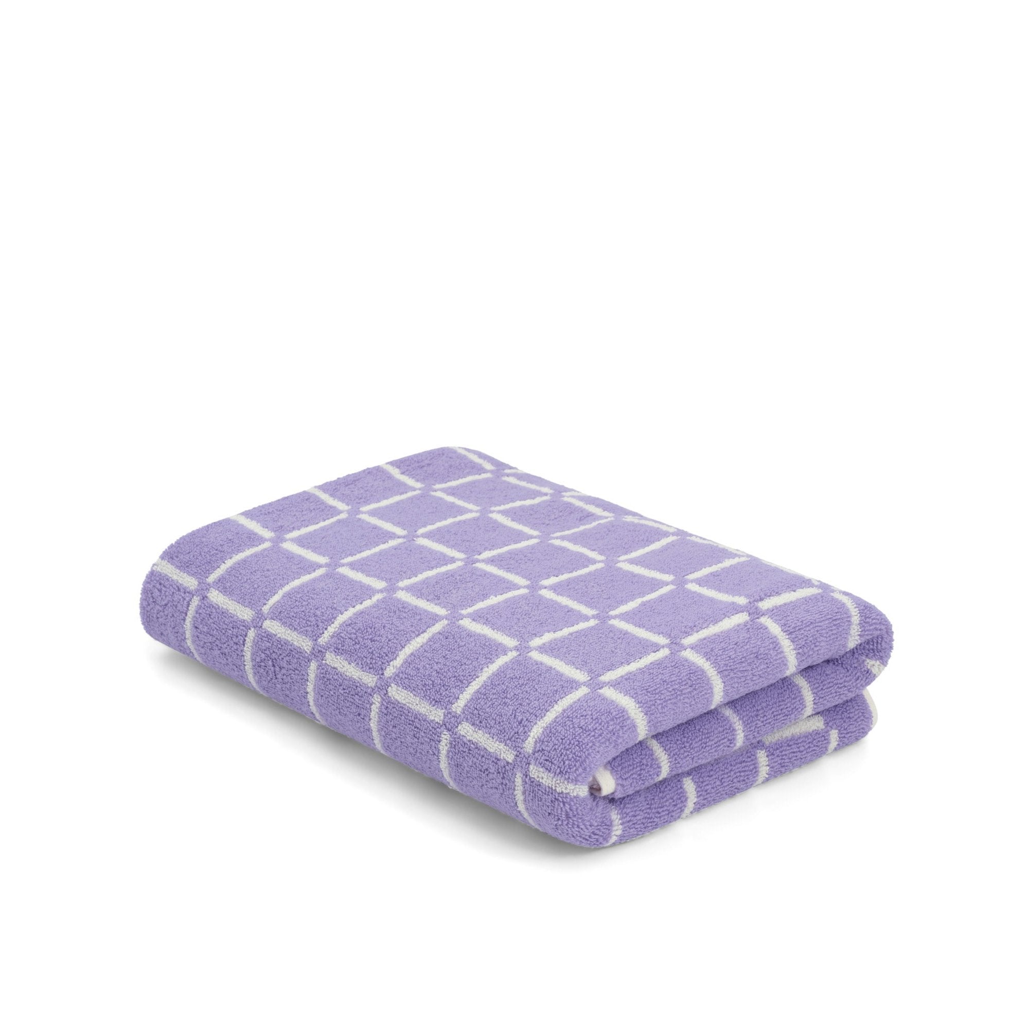 Bath Towel - Lilac/Ivory - Grid