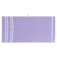 LOOP HOME lilac face towel close-up of woven pattern detail