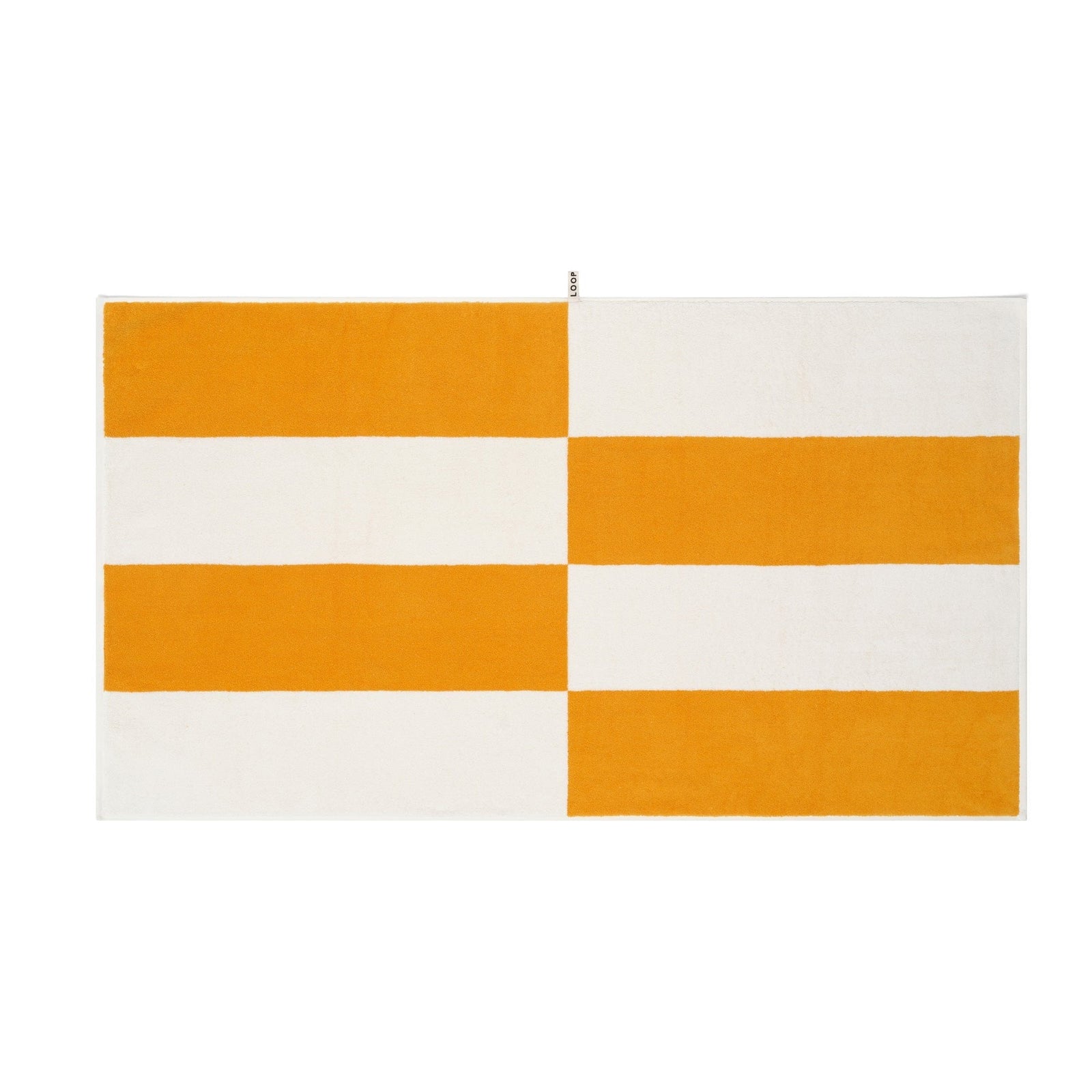 LOOP HOME bath sheet - saffron/ivory - block — view 2