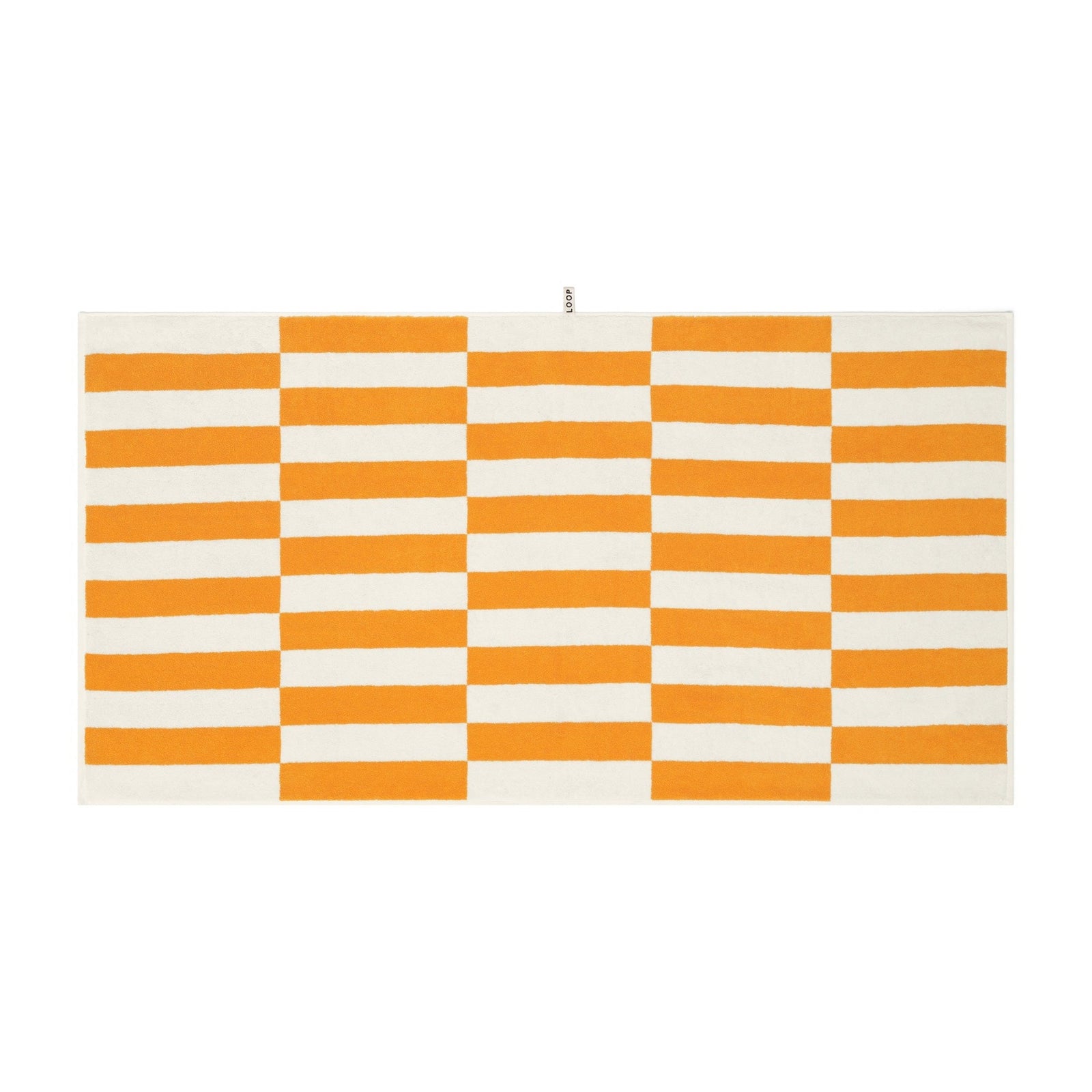 LOOP HOME bath sheet - saffron/ivory - offset — view 2