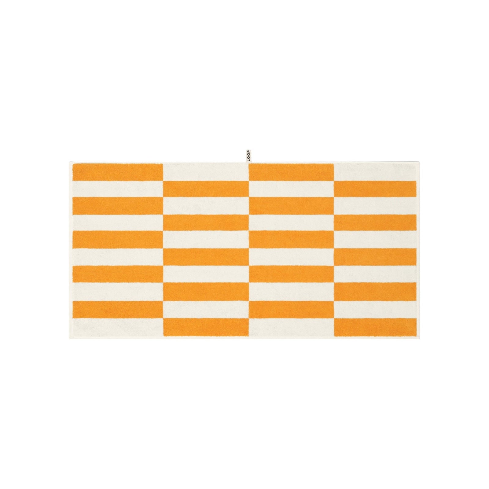 LOOP HOME bath towel - saffron/ivory - offset — view 2