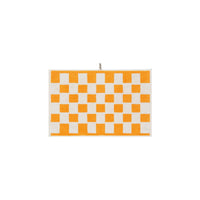 LOOP HOME terracotta and stone face towel with dual dash pattern — alternate angle